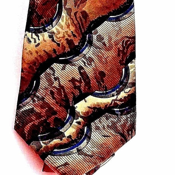 J Ferrar NeckTie Geometric Classic Silk Italy - Picture 3 of 3